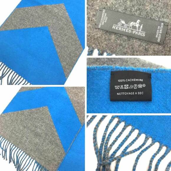 HERMES Blue Scarf - Picture 3 of 3